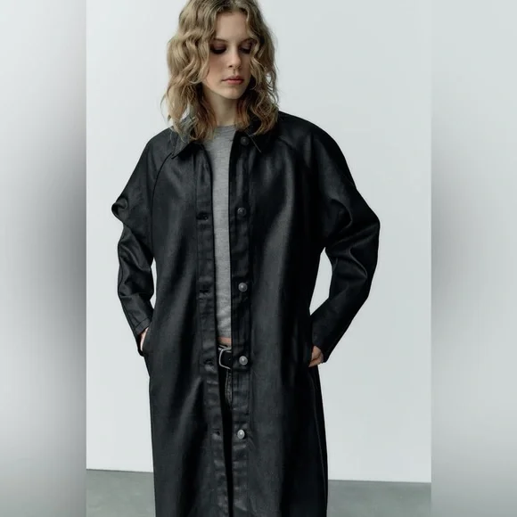 【新品!!】ZARA Black Oversized Mods Coat S-M OVERSIZED COAT - Black | ZARA United States